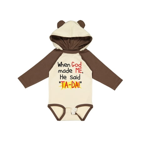 

Inktastic When God Made Me He Said TA-DA! Gift Baby Boy or Baby Girl Long Sleeve Bodysuit