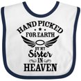 thumbnail image 3 of Inktastic Handpicked for Earth by My Sister in Heaven with Angel Wings Boys or Girls Baby Bib, 3 of 4