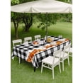 thumbnail image 3 of Outdoor Tablecloth with Umbrella Hole and Zipper, Fall Rectangle Table Cloth 60x84 Inch Waterproof Tablecloth, Thanksgiving Orange Pumpkin Maple Leaves Checkered Picnic Table Cover for Patio Camping, 3 of 7