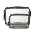 thumbnail image 1 of Bolsas de maquillaje impermeables para mujeres de 2 piezas de Unique Bargains para viajes de negocios, vacaciones y camping, color negro, 1 of 6