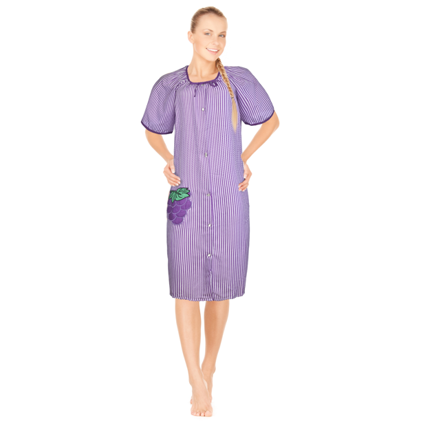 JEFFRICO Womens Housecoats For Women Snap Front Housecoat Lounger