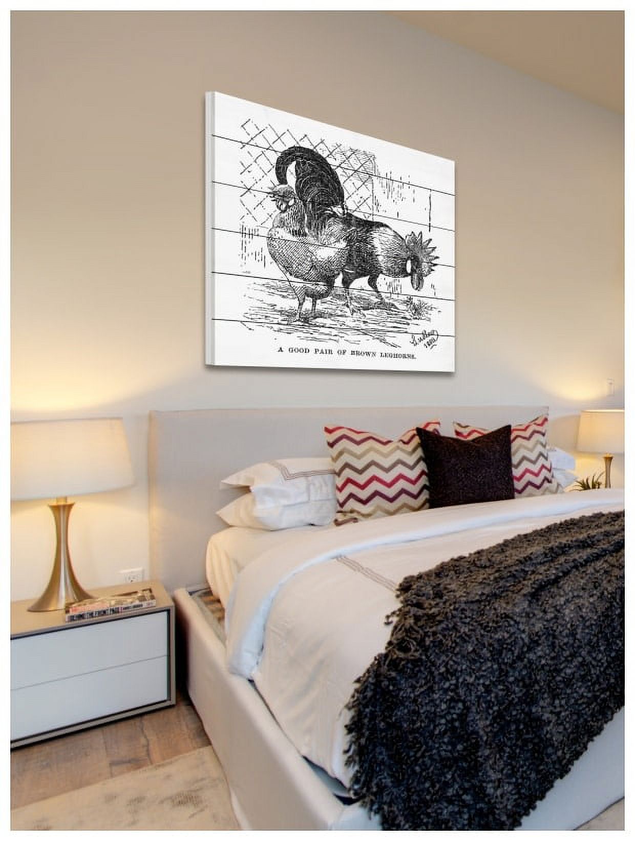 Marmont Hill "Brown Leghorns" Painting Print on White Wood