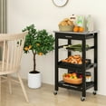 thumbnail image 4 of Costway Compact Kitchen Island Cart Rolling Service Trolley with Stainless Steel Top Basket, 4 of 10