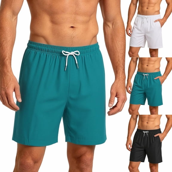IhhxPro Men's Running Shorts Quick Dry Elastic Waist Swim Summer Casual Athletic Lightweight Breathable Loose Fit Training Gym Jogger Activewear S-2XL