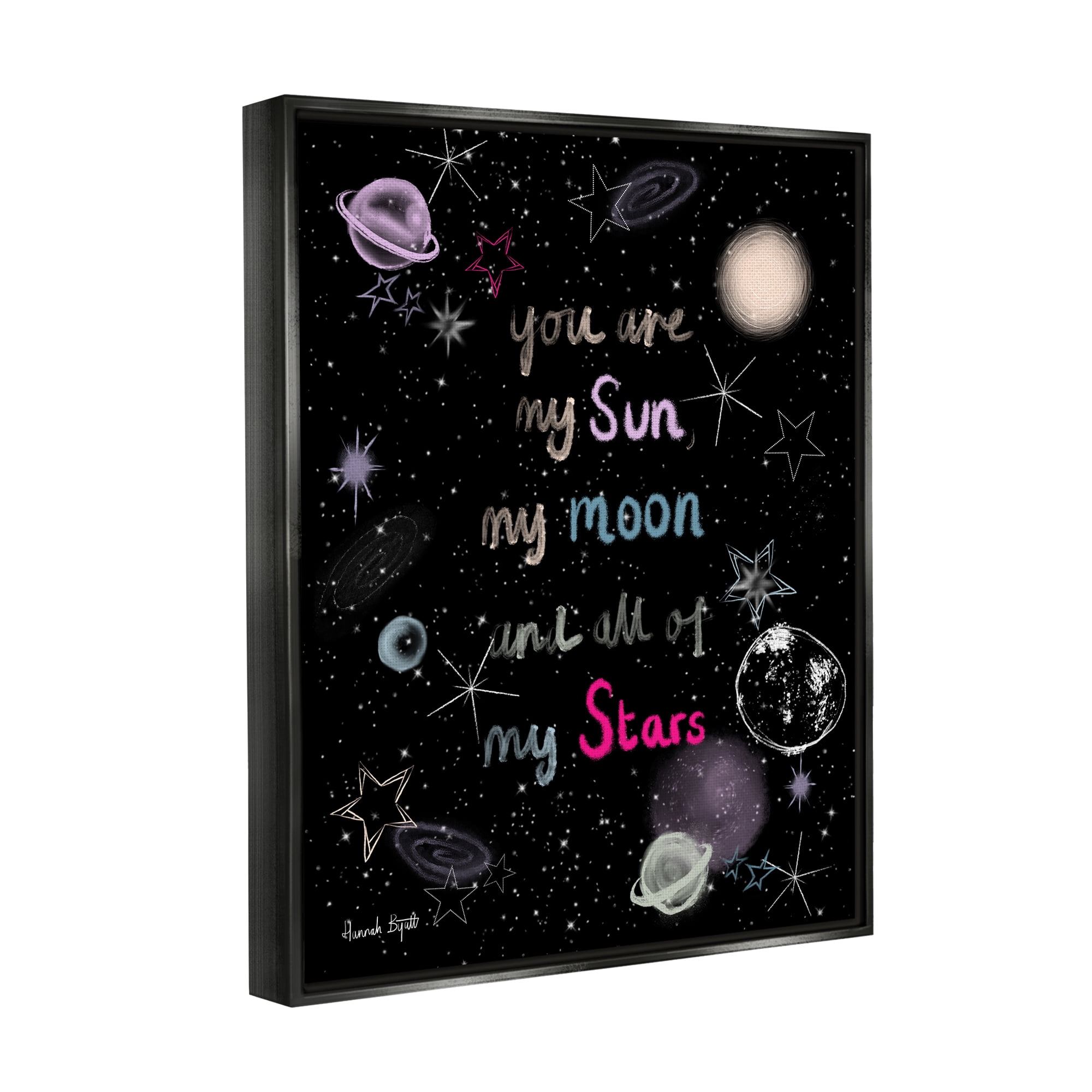Stupell Industries Outer Space Phrase Typography Painting Black Floater Framed Art Print Wall Art, 25 x 31
