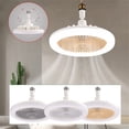 thumbnail image 3 of Grey E27 Ceiling Fan Light Enclosed Low Profile Hidden Fan Gimbal Extended Downrod 30W Light 6 Inch 4W Fan 3 Leaves 9.8 Inch Diameter 4.3 Inch Height, 3 of 6