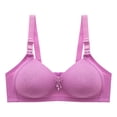 thumbnail image 4 of Women's Fixed Cup Front Open Button Underwear Thin Style Gathering Breathable Bra Underwear, 4 of 4