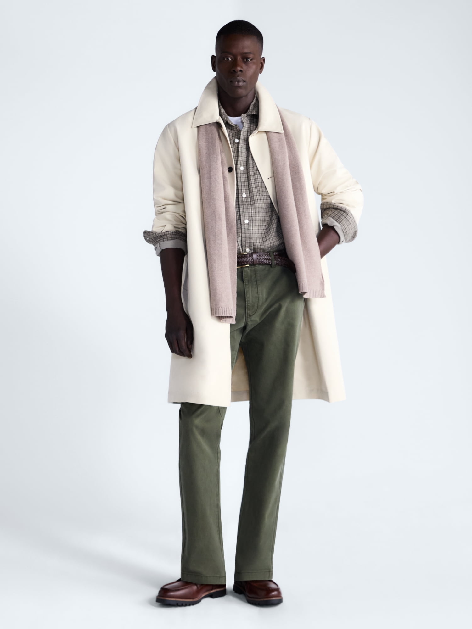 Free Assembly Men's and Big Men's Lightweight Trench Coat, Sizes XS-3XL