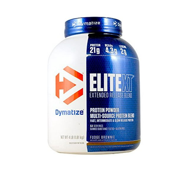 Dymatize Nutrition Elite Xt Extended Release Protein Powder Fudge Brownie 4 lbs Pwdr Walmart