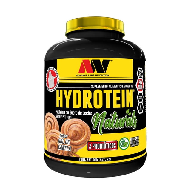 Proteína de Suero de Leche Advance Labs Nutrition Hydrotein Naturals Stevia y Monk Fruit Rol de Canela 5 Lbs