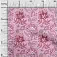 thumbnail image 2 of oneOone Velvet Light Pink Fabric Jacobean Floral Craft Projects Decor Fabric Printed By The Yard 58 Inch Wide, 2 of 4