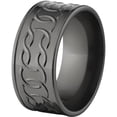 thumbnail image 2 of 10mm Flat Black Zirconium Ring with a Milled Celtic Design, 2 of 3