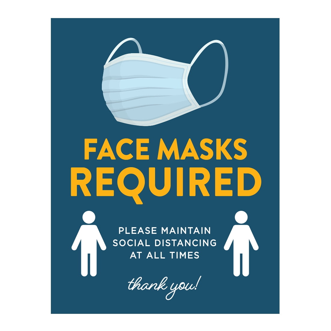 18"x24" Face Mask Social Distance Signs Business Shop Store Decal Sticker 