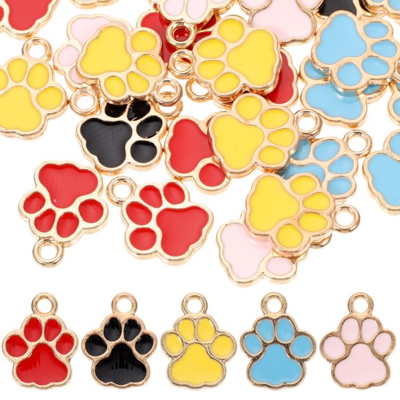 FRCOLOR Breloques en Vrac 50 Pcs Porte-Clés Créatif Breloques Griffe Pendentif pour Fabrication de Bijoux Boucles d'Oreilles,0.43"X0.71"X0.08 Pouces