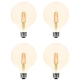 thumbnail image 2 of (4 bulbs) LEDVANCE Sylvania LED Vintage Filament G30 Globe Light Bulb, 60W = 6.5W, Medium Base, Dimmable, Amber Glow, 2 of 6