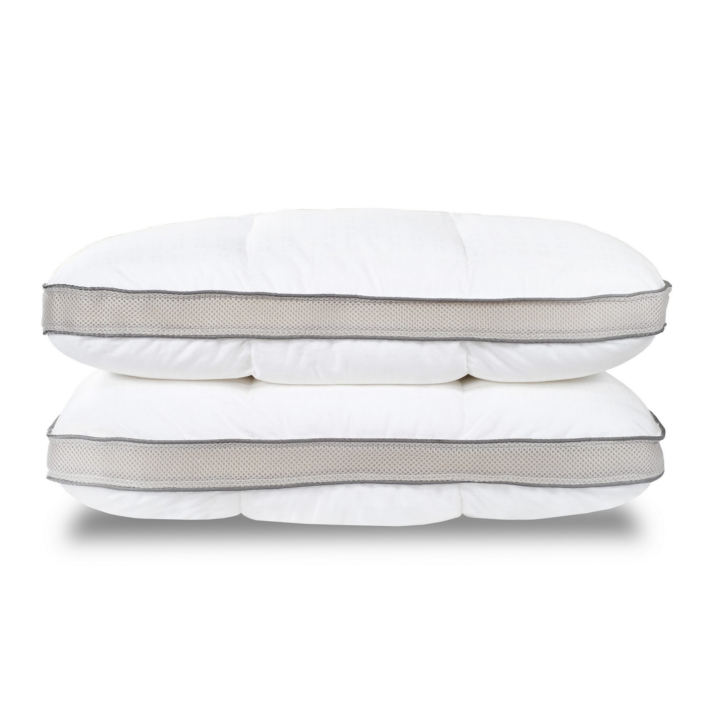 17 x 25 Ultra Soft Memory Foam Pillow with 3D Spacer Outline, White, Gray - White, Gray - image 3 of 5