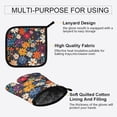 thumbnail image 3 of Yayeee Oven Mitts and Pot Holder Set of 2 Heat Resistant Kitchen Gloves Baking Hot Pad, Bright Colorful Flowers Pattern, 3 of 5