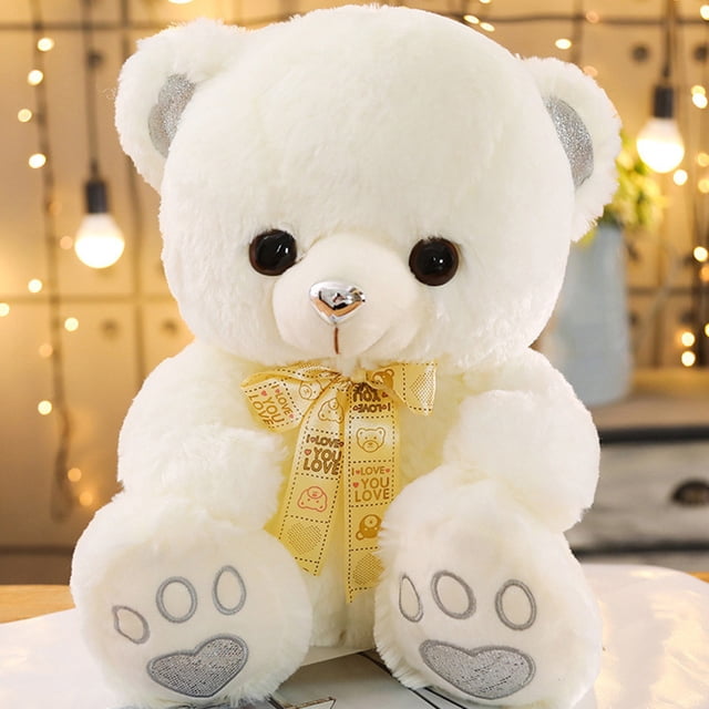 Lindo oso de peluche sentado | Almohada suave de 35 cm para niños | Compañero de sueño relajante, regalo de cumpleaños y vacaciones