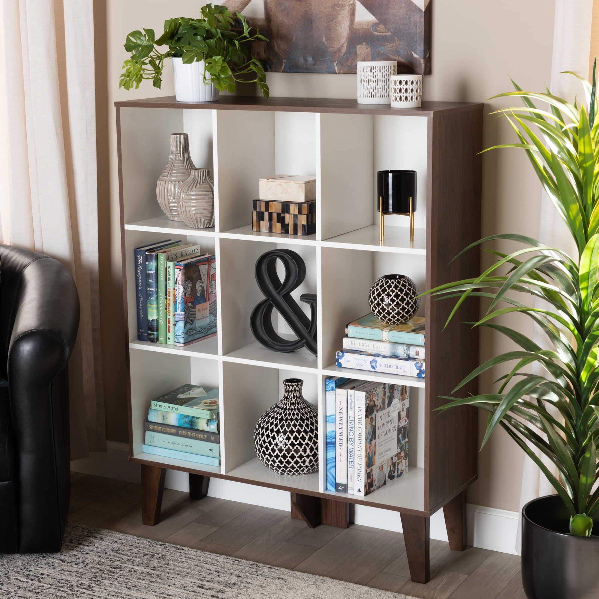 Baxton Studio Senja Modern and Contemporary TwoTone White and Walnut