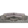 thumbnail image 2 of Living Source International Resort Grade 8-piece Rattan Sunbrella Sectional Seating Group Taupe, 2 of 5