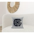 thumbnail image 3 of 18" X 18" Dark Blue And White Blown Seam Geometric Indoor Outdoor Throw Pillow, 3 of 5