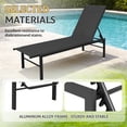 thumbnail image 3 of SUNCROWN Aluminum Outdoor Chaise Lounge Chair - 5-Position Adjustable Recliner with Full Flat Tanning Mode, Portable Design for Poolside, Patio, Deck, Backyard, Lawn & Beach, 2 Piece-Black, 3 of 8