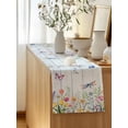 thumbnail image 5 of Table Runner 72 Inches Long for Kitchen Dining, Wildflowers Dresser Scarf Farmhouse, Dining Table Decorations for Wedding/Parties, Spring Farmhouse Tulip Floral Leaf Wooden Grain 13 x 72 In, 5 of 8