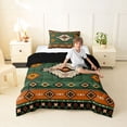 thumbnail image 4 of jejeloiu Earthy Tribal Twin Comforter Sets,Native Print Bedding Set For Boys,Green Orange,Black Reversible,2 Pieces,1 Comforter and 1 Pillowcase, 4 of 7