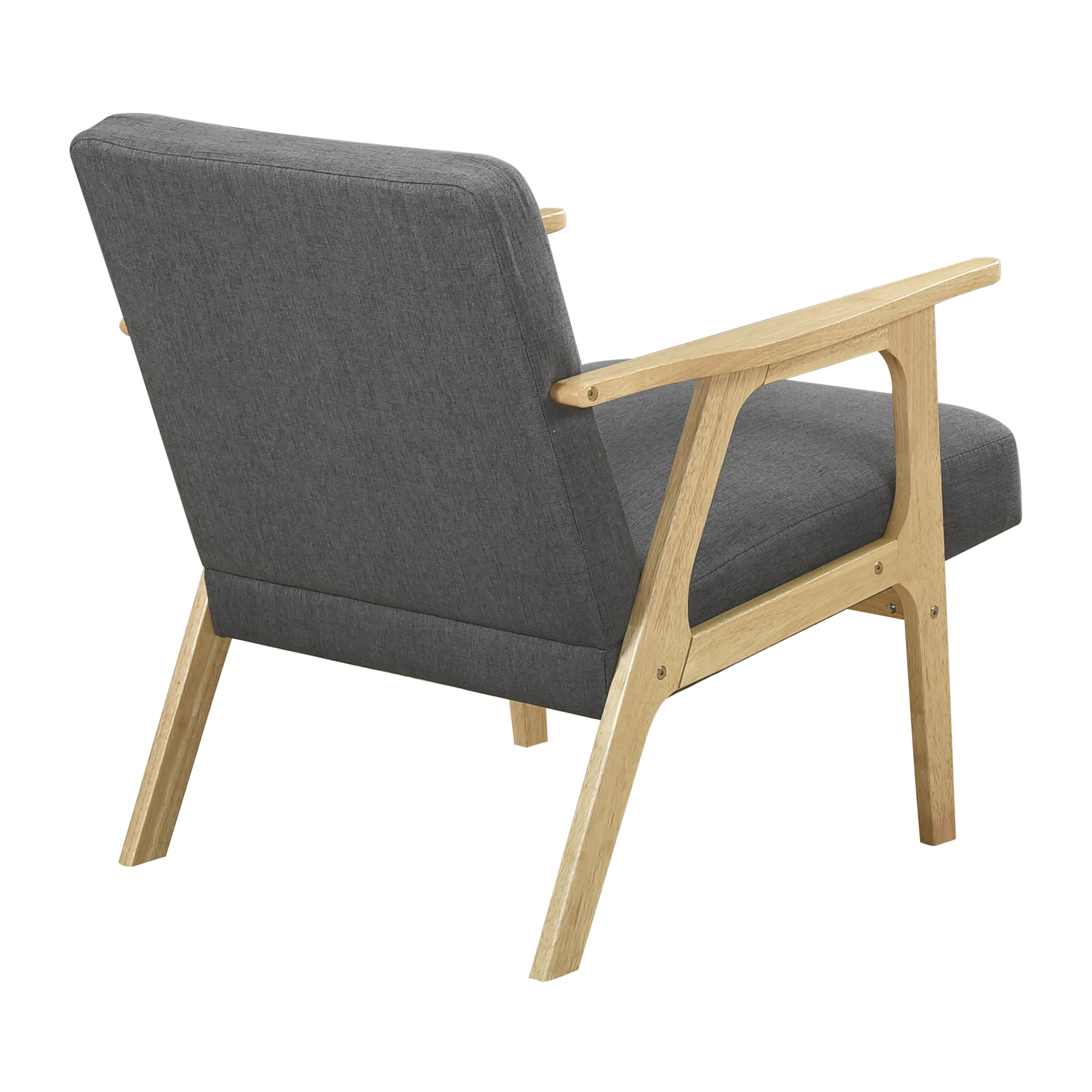 OakvillePark Harrowveil Textured Fabric Accent Chair, Dark Gray/Natural Wood