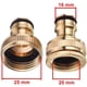 thumbnail image 5 of Conector de grifo de riego con rosca BSP 2 en 1 de 3/4'' y 1/2'' de latón Rawiri, adaptador de grifo roscado, paquete de 2, 5 of 6