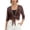 Brown, variant on Women Cardigan Cover Up 3/4 Pleated Sleeves Casual Coverups Solid Color Sheer Chiffon Shrug Swimwear Cover Ups Tie Front Tops Sheer Jacket Summer Outfits Brown M