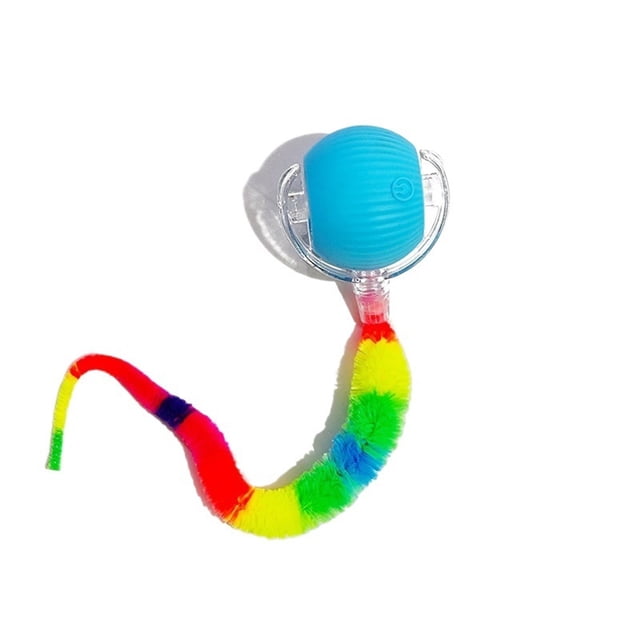 Interactive Cat Toy Ball, Upgraded Interactive Electric Rolling Ball with Teasing Tail, Moving Cat Toy