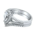 thumbnail image 4 of BERRICLE Sterling Silver Halo Wedding Engagement Rings Pear Cut Cubic Zirconia CZ Wishbone Split Shank Ring Set for Women, Rhodium Plated Size 8, 4 of 17