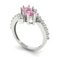 thumbnail image 2 of Solitaire with Accents Engagement Ring for Women - 1.48ct Simulated Pink Diamond in 14K White Gold Promise Ring, 2 of 6