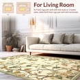 thumbnail image 2 of ODIKA 5'x7' Machine Washable Non-Slip Area Rug, Vintage Botanical Featuring Intricate Floral Vines and Leaf Motifs High Traffic Rug, Ivory, 231064, 2 of 7