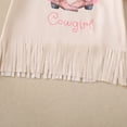thumbnail image 5 of Xyant Toddler Baby Girl Summer Clothes Boots/Hat Print Short Sleeve Tasseled T-shirt Shorts with Headband Infant Summer Outfit Sets (Beige,18-24 Months）, 5 of 7