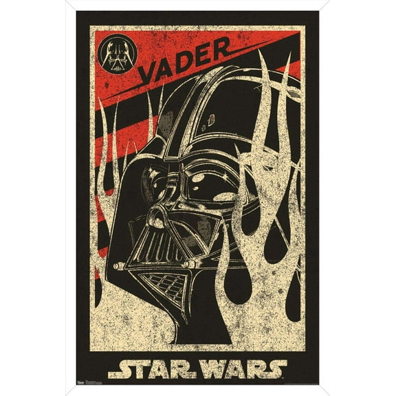 Star Wars: Saga - Vader Propaganda Wall Poster, 22.375" x 34", Framed