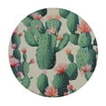 thumbnail image 2 of RUIYC Cactus Spring Flower Round Tablecloth,Table Cover for Indoor Outdoor Party Waterproof Oil-Proof Stain-Resistant,Round Tablecloth with Elastic Edges,Eggshell and Green- Fits Tables, 2 of 7