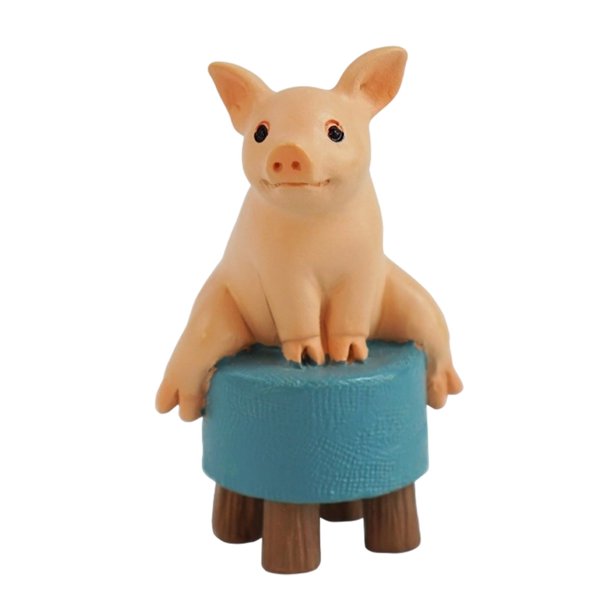 Figura de cerdito de resina, detalles realistas, diseño adorable para escritorio, estantería, coche, decoración del hogar, regalo de cumpleaños o fiestas, para amantes de los animales