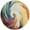 Multi-color, variant on HomeRoots 480145 4 x 4 ft. Sealife Abstract Power Loom Non Skid Round Area Rug