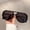 Black Frame Gray Lens, variant on New  Fashion High-end Sense Round Face Fashion Glasses with Leopard Pattern Frame and Double-bar Design.