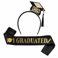thumbnail image 2 of Home Decoration Graduation Season Hot Stamping Shoulder Strap+ Cloth Headband Decoration Set For Graduation, 2 of 5