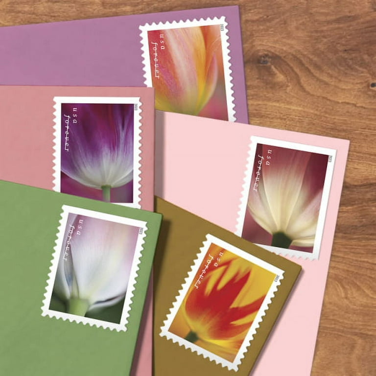 Forever Stamps First Class Postage Stamps Tulip Blossoms 100pcs/Pack ~5  Sheets of 20 (100 total mailing stamps)