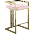thumbnail image 2 of Home Square 2 Piece 27"H Velvet Counter Stool Set with Gold Metal Base in Pink, 2 of 4