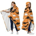 thumbnail image 2 of Wearable Blanket,Orange Cartoon Black White Dinosaurs Pattern Hooded Wearable Flannel Blanket for Adults & Teens,Winter Poncho Shawl Wrap Cape Cozy Anti-Pill,50"x60", 2 of 5
