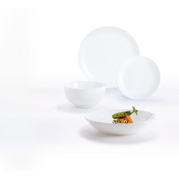 Vajilla Diwali de 16 Pzas Luminarc Moderna de Opal Color Blanco