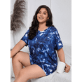 thumbnail image 6 of Musefolio Womens Plus Size Abstract Print Pajama Set Short Sleeve Top Shorts Sleepwear 1X-5X, 6 of 7