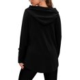 thumbnail image 2 of Yokua Women's Quarter Zip Waist Hoodie Pullover Long Hooded Sweatshirt, 2 of 8