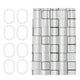 thumbnail image 2 of Cortina de ducha de plástico con ganchos (8 unidades), impermeable, 180 x 120 cm, sin agujeros para una fácil instalación, color blanco, para baño y ventana., 2 of 6