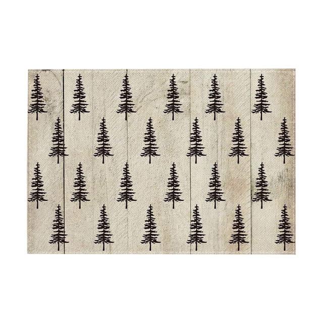 Cheapark Gift 12x18 Inch Winter Christmas Tree Placemats - Holiday Table Decor, Perfect for Party, Kitchen & Dining Room
